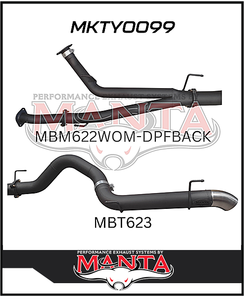 MANTA 3" TWIN INTO 4" DPF BACK EXHAUST FITS TOYOTA LANDCRUISER VDJ200R 2015-2021