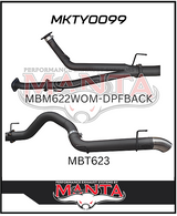 MANTA 3" TWIN INTO 4" DPF BACK EXHAUST FITS TOYOTA LANDCRUISER VDJ200R 2015-2021