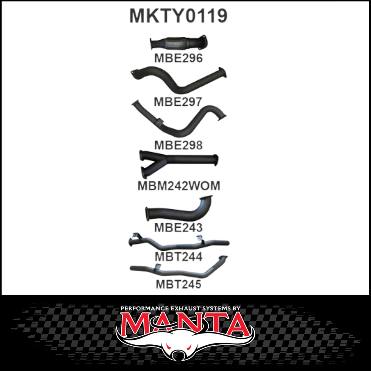 MANTA 3" TWIN STAINLESS STEEL TURBO BACK EXHAUST SYSTEM FITS TOYOTA LANDCRUISER VDJ79R 4.5L V8 SINGLE CAB 2007-2016 - NO CAT/HOTDOG (SSMKTY0095)