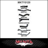 MANTA 3" TWIN TURBO BACK EXHAUST SYSTEM FITS TOYOTA LANDCRUISER VDJ79R 4.5L V8 DUAL CAB 2012-2016 - CAT/NO MUFFLER (SSMKTY0120)