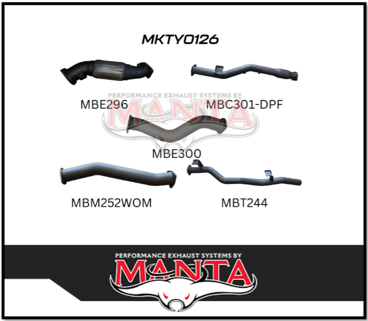 MANTA 3" TURBO BACK EXHAUST SYSTEM (DPF DELETE) FITS TOYOTA LANDCRUISER VDJ79R 4.5L V8 2016-2025