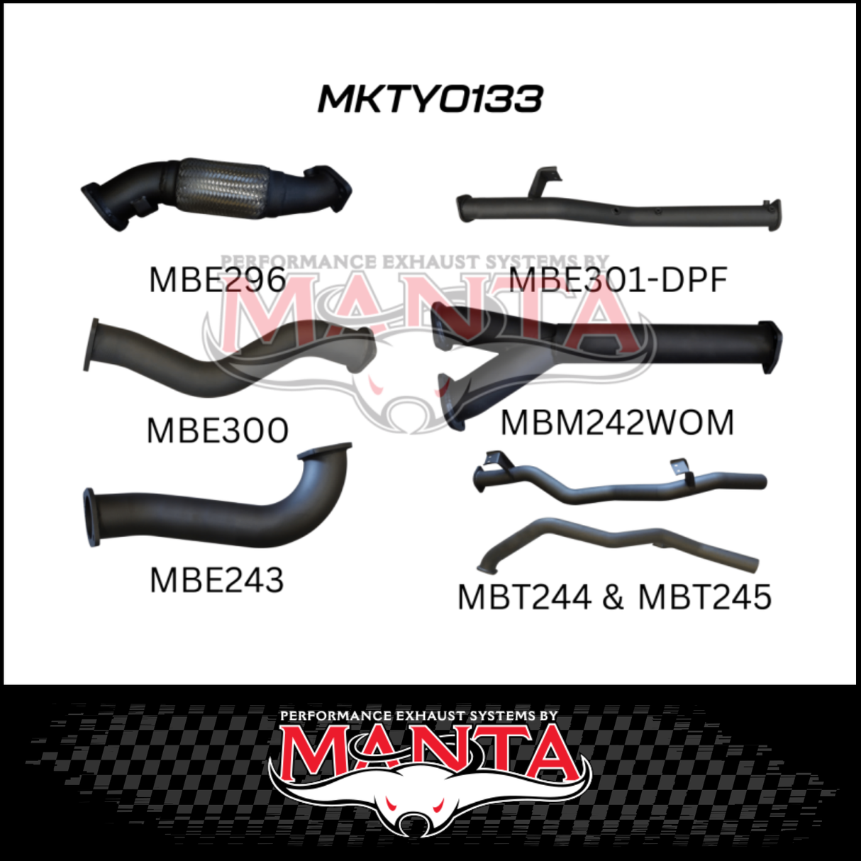 MANTA TWIN 3" TURBO BACK EXHAUST SYSTEM (DPF DELETE) FITS TOYOTA LANDCRUISER VDJ79R 4.5L V8 2016-2025