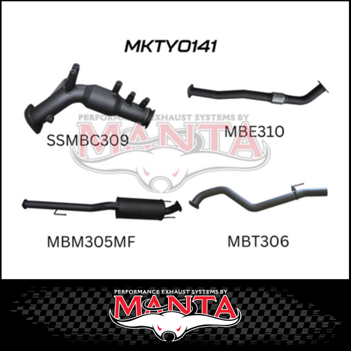 MANTA 3" TURBO BACK EXHAUST SYSTEM FITS TOYOTA HILUX GUN126R 2.8L N80 2015-ON