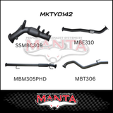 MANTA 3" TURBO BACK EXHAUST SYSTEM FITS TOYOTA HILUX GUN126R 2.8L N80 2015-ON