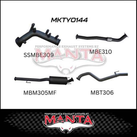 MANTA 3" TURBO BACK EXHAUST SYSTEM FITS TOYOTA HILUX GUN126R 2.8L N80 2015-ON