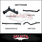 MANTA 3" TURBO BACK EXHAUST SYSTEM FITS TOYOTA HILUX GUN126R 2.8L N80 2015-ON