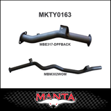 MANTA 3" STAINLESS STEEL DPF BACK EXHAUST SYSTEM FITS TOYOTA LANDCRUISER VDJ76R 4.5L V8 WAGON 2016-2025 - HOTDOG (SSMKTY0163HD)