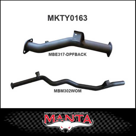 MANTA 3" STAINLESS STEEL DPF BACK EXHAUST SYSTEM FITS TOYOTA LANDCRUISER VDJ76R 4.5L V8 WAGON 2016-2025 - HOTDOG (SSMKTY0163HD)