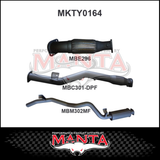 MANTA 3" STAINLESS STEEL TURBO BACK EXHAUST SYSTEM FITS TOYOTA LANDCRUISER VDJ76R 4.5L V8 WAGON 2016-2025 - CAT/PIPE ONLY (SSMKTY0166)