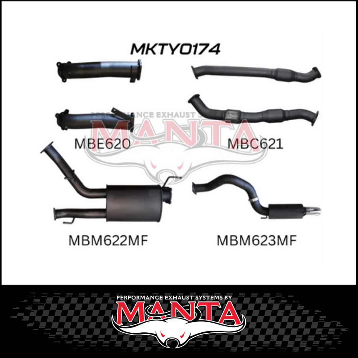 MANTA 3" TWIN INTO SINGLE 4" STAINLESS STEEL TURBO BACK EXHAUST SYSTEM FITS TOYOTA LANDCRUISER VDJ200R 2007-2015 - NO CATS/1 MUFFLER (SSMKTY0055)