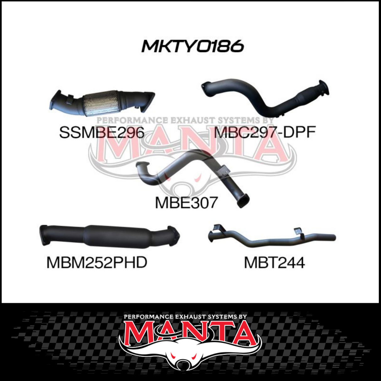 MANTA 3" TURBO BACK EXHAUST SYSTEM (DPF DELETE) FITS TOYOTA LANDCRUISER VDJ78R 4.5L V8 TROOP CARRIER 2016-2025 - CAT/HOTDOG (