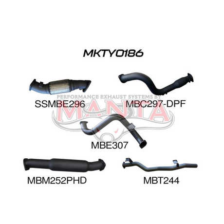 MANTA 3" TURBO BACK EXHAUST SYSTEM (DPF DELETE) FITS TOYOTA LANDCRUISER VDJ78R 4.5L V8 TROOP CARRIER 2016-2025