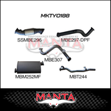 MANTA 3" TURBO BACK EXHAUST SYSTEM (DPF DELETE) FITS TOYOTA LANDCRUISER VDJ78R 4.5L V8 TROOP CARRIER 2016-2025 - NO CAT/MUFFL