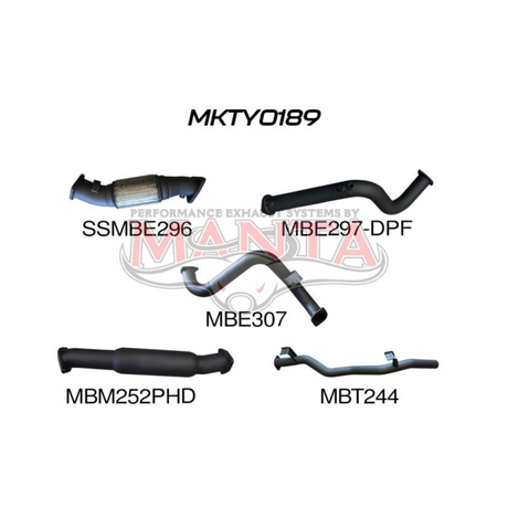 MANTA 3" TURBO BACK EXHAUST SYSTEM (DPF DELETE) FITS TOYOTA LANDCRUISER VDJ78R 4.5L V8 TROOP CARRIER 2016-2025
