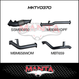 MANTA 4" STAINLESS STEEL TURBO BACK EXHAUST SYSTEM (DPF DELETE) FITS TOYOTA LANDCRUISER VDJ76R 4.5L V8 2016-2025 - NO CAT/PIPE ONLY (SSMKTY0370)