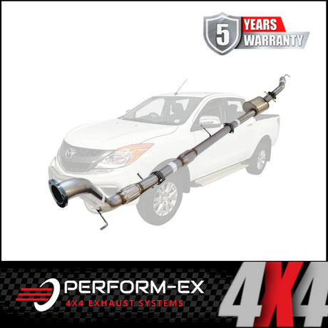 PERFORM-EX 3" STAINLESS STEEL TURBO BACK EXHAUST SYSTEM FITS MAZDA BT-50 3.2L 5CYL 2011-2016 - CAT/PIPE ONLY (MZ248-PCSS)