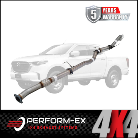 PERFORM-EX 3" STAINLESS STEEL DPF BACK EXHAUST SYSTEM FITS MAZDA BT-50 RG 3.0L 4CYL 7/2020-ON - PIPE ONLY (MZ257-POSS)