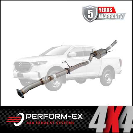 PERFORM-EX 3" STAINLESS STEEL DPF BACK EXHAUST SYSTEM FITS MAZDA BT-50 RG 3.0L 4CYL 7/2020-ON - PIPE ONLY (MZ257-POSS)