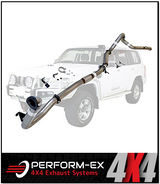 PERFORM-EX 3" STAINLESS STEEL TURBO BACK EXHAUST SYSTEM FITS NISSAN PATROL Y61 GU 3.0L TD WAGON 2000-2016 - NO CAT/HOTDOG (NI