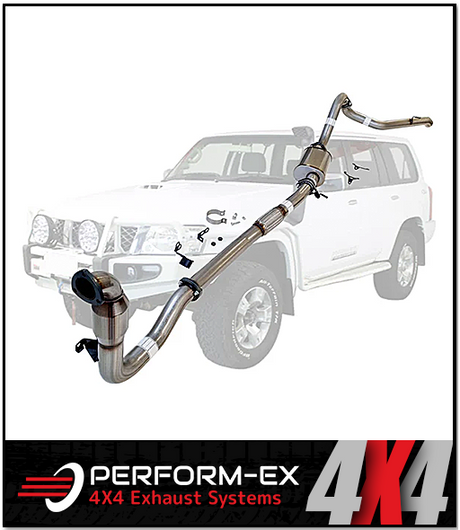 PERFORM-EX 3" STAINLESS STEEL TURBO BACK EXHAUST SYSTEM FITS NISSAN PATROL Y61 GU 3.0L TD WAGON 2000-2016 - CAT/MUFFLER (NI20