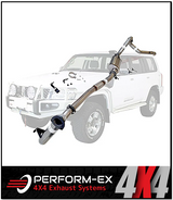 PERFORM-EX 3" STAINLESS STEEL TURBO BACK EXHAUST SYSTEM FITS NISSAN PATROL Y61 GU 3.0L TD WAGON 2000-2016 - NO CAT/MUFFLER (N