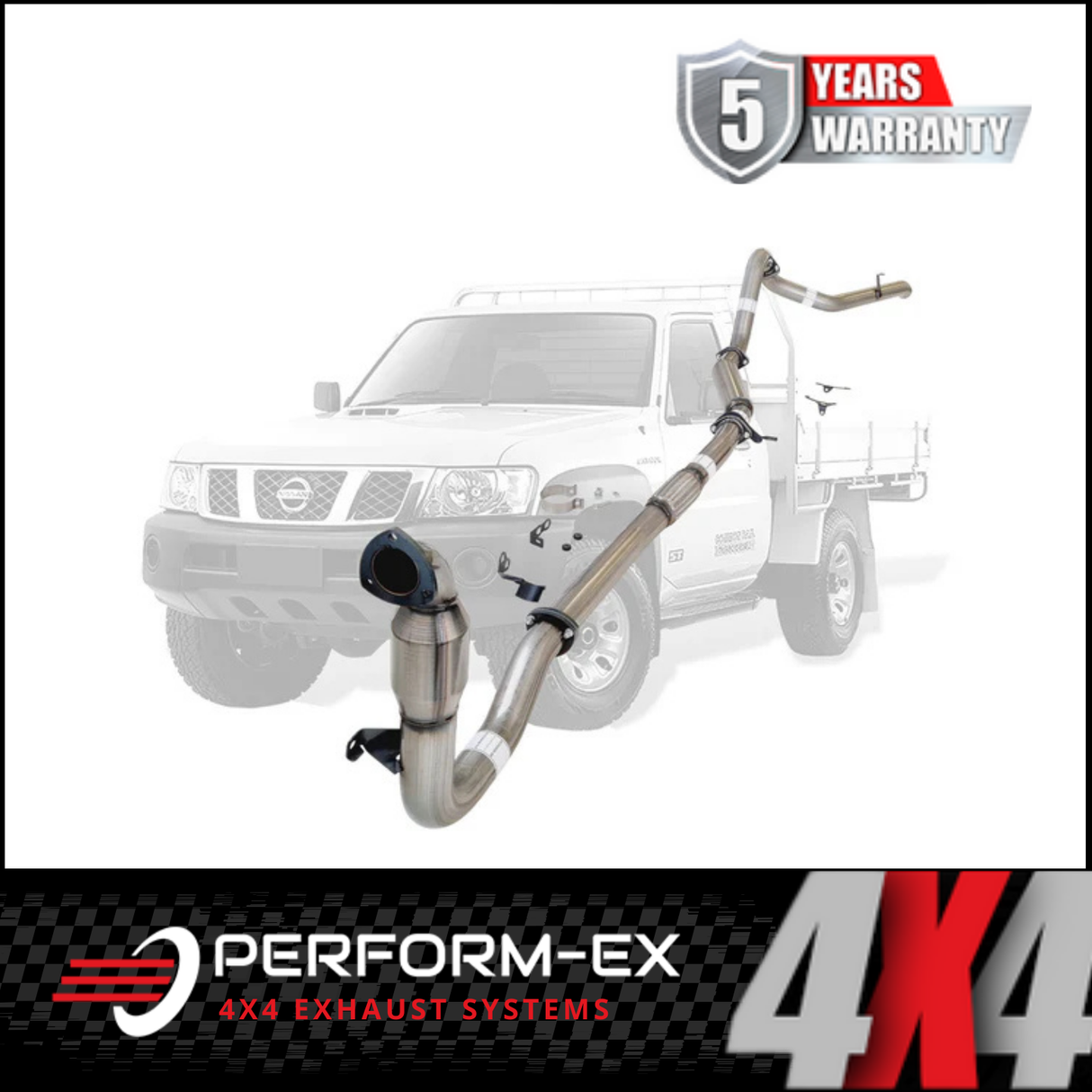 PERFORM-EX 3" STAINLESS STEEL TURBO BACK EXHAUST SYSTEM FITS NISSAN PATROL Y61 GU 3.0L TD UTE 2000-2016 - CAT/HOTDOG (NI207-H