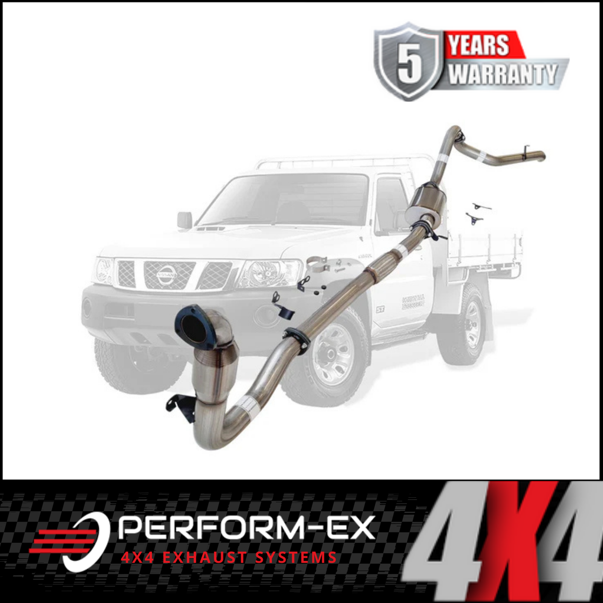 PERFORM-EX 3" STAINLESS STEEL TURBO BACK EXHAUST SYSTEM FITS NISSAN PATROL Y61 GU 3.0L TD UTE 2000-2016 - CAT/MUFFLER (NI207-