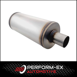 PERFORM-EX 6" ROUND X 14" LONG 2.25" 409 STAINLESS MEGA FLOW UNIVERSAL MUFFLER (O626GP-909R)