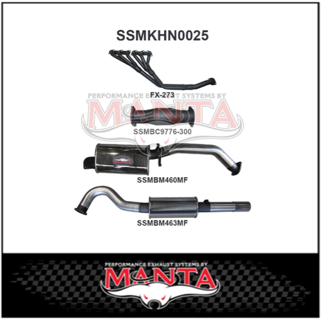 MANTA 3" STAINLESS STEEL ENGINE BACK EXHAUST SYSTEM FITS HOLDEN COMMODORE VL 3.0L 6CYL SEDAN (SSMKHN0026)