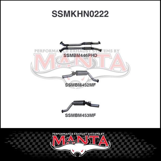 MANTA 3" CATBACK EXHAUST SYSTEM FITS HSV MALOO VY 5.7L 6.0L V8 UTE 10/2002-9/2004 (SSMKHN0222)