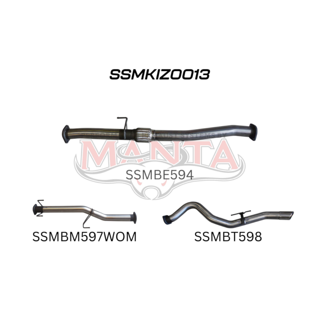 MANTA 3" DPF BACK EXHAUST SYSTEM FITS ISUZU D-MAX TF 3.0L TD 4CYL 2016-6/2020