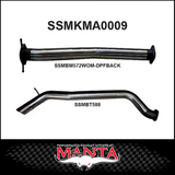 MANTA 3" DPF BACK EXHAUST SYSTEM FITS MAZDA BT-50 UR 3.2L TD 5CYL 2016-2020