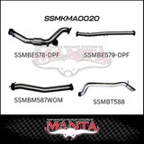 MANTA 3" TURBO BACK EXHAUST SYSTEM (DPF DELETE) FITS MAZDA BT-50 UR 3.2L TD 5CYL 2016-2020 - CAT/HOTDOG (MKMA0021)