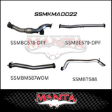 MANTA 3" TURBO BACK EXHAUST SYSTEM (DPF DELETE) FITS MAZDA BT-50 UR 3.2L TD 5CYL 2016-2020 - CAT/HOTDOG (MKMA0021)