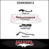 MANTA 3" STAINLESS STEEL TURBO BACK EXHAUST SYSTEM (DPF DELETE) FITS MITSUBISHI TRITON MQ MR 2.4L 4N15 3/2015-12/2023 - NO CAT/MUFFLER (SSMKMI0018)