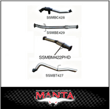 MANTA 3" STAINLESS STEEL TURBO BACK EXHAUST SYSTEM (DPF DELETE) FITS MITSUBISHI TRITON MQ MR 2.4L 4N15 3/2015-12/2023 - NO CAT/MUFFLER (SSMKMI0018)