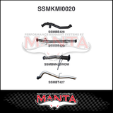 MANTA 3" STAINLESS STEEL TURBO BACK EXHAUST SYSTEM (DPF DELETE) FITS MITSUBISHI TRITON MQ MR 2.4L 4N15 3/2015-12/2023 - NO CAT/MUFFLER (SSMKMI0018)