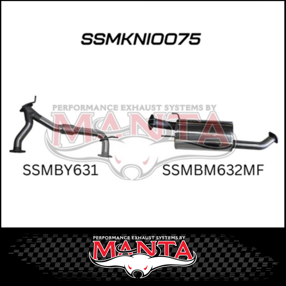 MANTA Y-PIPE & MID SECTION FITS NISSAN PATROL Y62 5.6L V8 2012-ON - MEDIUM MUFFLER (MKNI0109)
