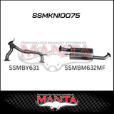 MANTA Y-PIPE & MID SECTION FITS NISSAN PATROL Y62 5.6L V8 2012-ON - MEDIUM MUFFLER (MKNI0109)
