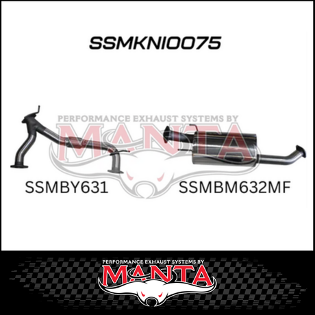 MANTA Y-PIPE & MID SECTION FITS NISSAN PATROL Y62 5.6L V8 2012-ON - MEDIUM MUFFLER (MKNI0109)