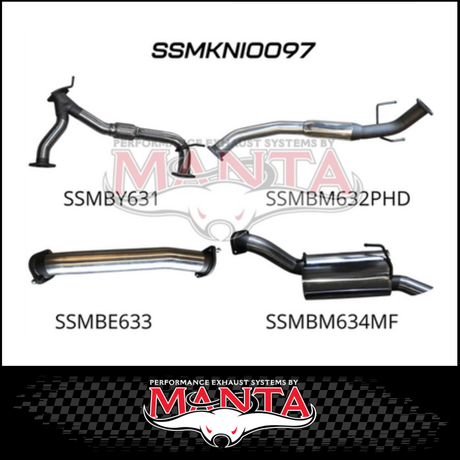 MANTA 3" CAT BACK EXHAUST SYSTEM FITS NISSAN PATROL Y62 5.6L V8 2012-ON