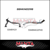 MANTA Y-PIPE & MID SECTION FITS NISSAN PATROL Y62 5.6L V8 2012-ON - MEDIUM MUFFLER (MKNI0109)