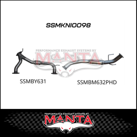 MANTA Y-PIPE & MID SECTION FITS NISSAN PATROL Y62 5.6L V8 2012-ON - MEDIUM MUFFLER (MKNI0109)