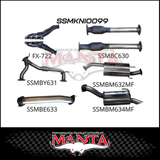 MANTA 3" STAINLESS STEEL COMPLETE ENGINE BACK EXHAUST SYSTEM FITS NISSAN PATROL Y62 5.6L V8 2012-ON - MEDIUM MUFFLER (SSMKNI0110)