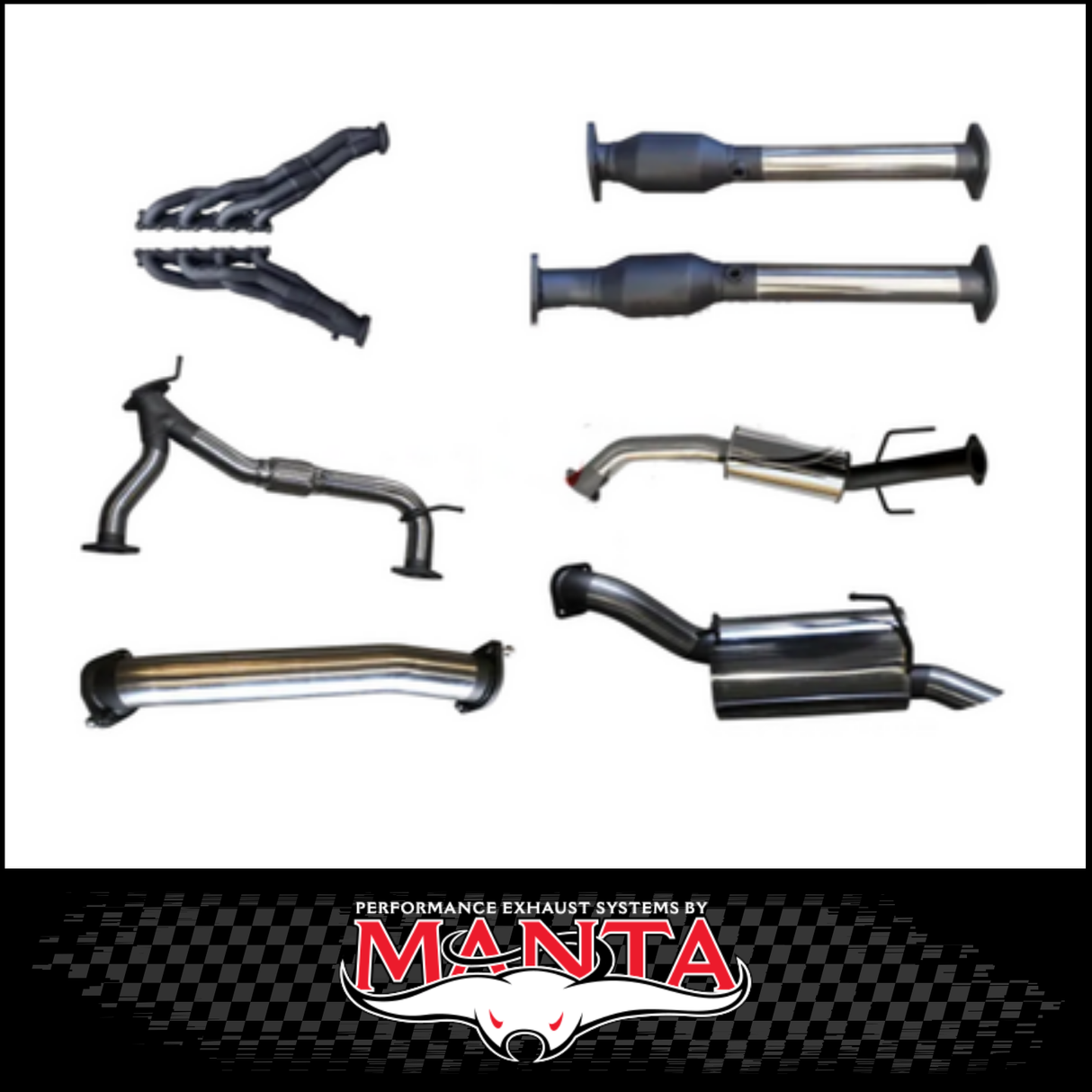 MANTA 3" STAINLESS STEEL COMPLETE ENGINE BACK EXHAUST SYSTEM FITS NISSAN PATROL Y62 5.6L V8 2012-ON - MEDIUM MUFFLER (SSMKNI0110)