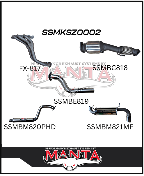 MANTA STAINLESS STEEL ENGINE BACK EXHAUST SYSTEM FITS SUZUKI JIMNY JB74 1.5L 3 DOOR 1/2018-ON (SSMKSZ0002)