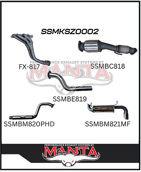MANTA STAINLESS STEEL ENGINE BACK EXHAUST SYSTEM FITS SUZUKI JIMNY JB74 1.5L 3 DOOR 1/2018-ON (SSMKSZ0002)