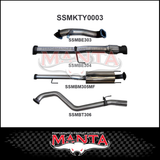 MANTA 3" STAINLESS STEEL TURBO BACK EXHAUST SYSTEM FITS TOYOTA HILUX KUN26R N70 3.0L 4CYL 2005-2015 - NO CAT/MUFFLER (SSMKTY0003)