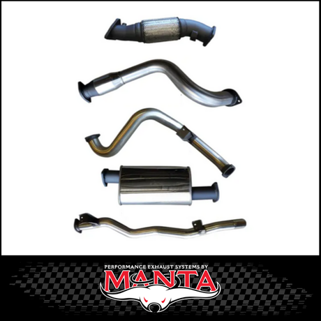 MANTA 3" STAINLESS STEEL TURBO BACK EXHAUST SYSTEM FITS TOYOTA LANDCRUISER VDJ79R 4.5L V8 SINGLE CAB 2007-2016 - CAT/MUFFLER (SSMKTY0004)