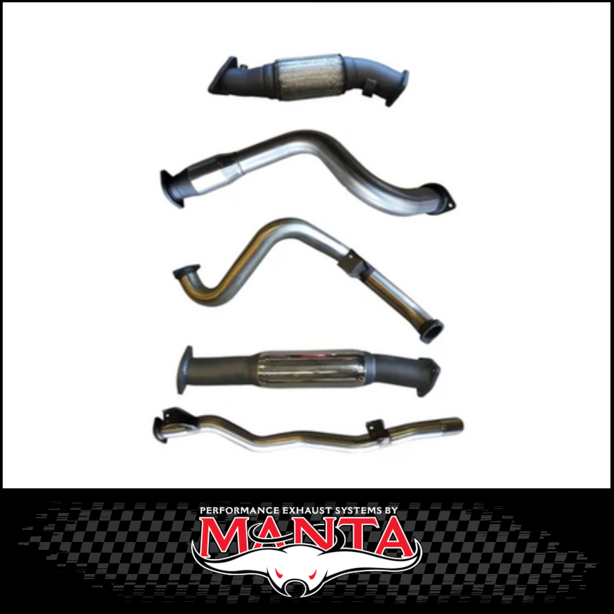 MANTA 3" STAINLESS STEEL TURBO BACK EXHAUST SYSTEM FITS TOYOTA LANDCRUISER VDJ79R 4.5L V8 SINGLE CAB 2007-2016 - CAT/MUFFLER (SSMKTY0004)